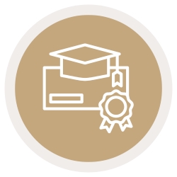 Illustration representing qualifications, training, or accredited expertise in therapy